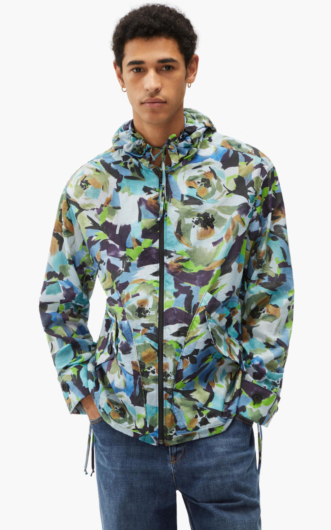 Kenzo Archive Floral with hood ジャケット メンズ 青 - YUJWMQ652